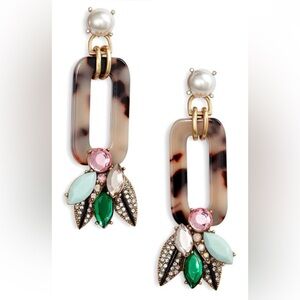 Stella & Dot Belle Statement Tortoise and Gemstone Earrings
